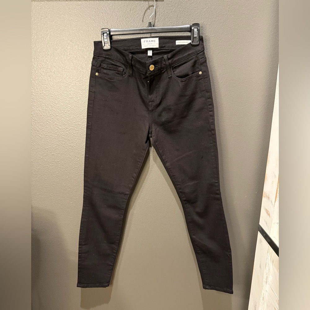 Frame Denim Women's Classic Black Skinny Jeans
